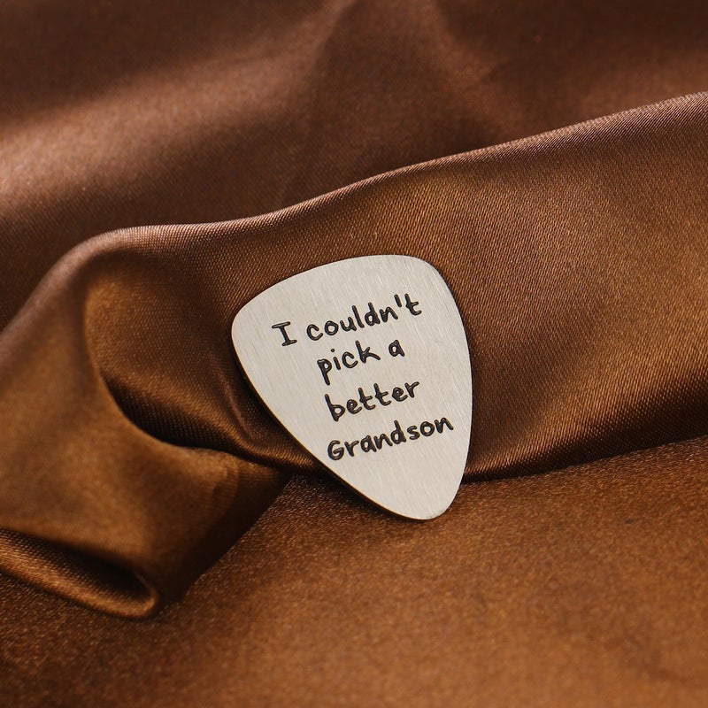 YeeQin Grandson Gifts Musical Gift For Grandson I Couldn't Pick A Better Grandson Guitar Picks - Image 2